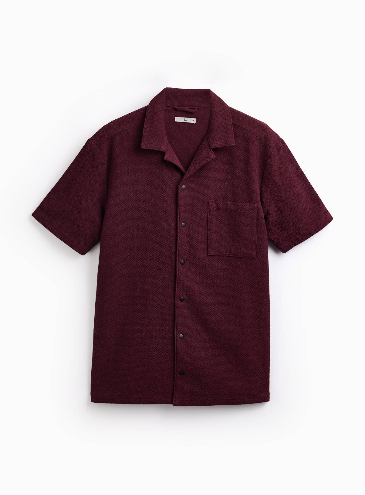 Dark Red Seersucker Co-ord Shirt XXXL - Image 3